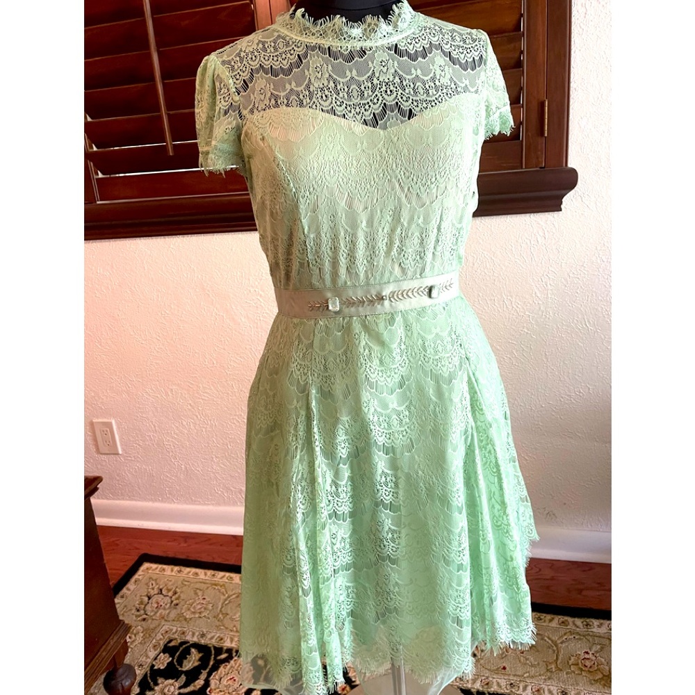 RYU mint green lace dress L Anthropologie